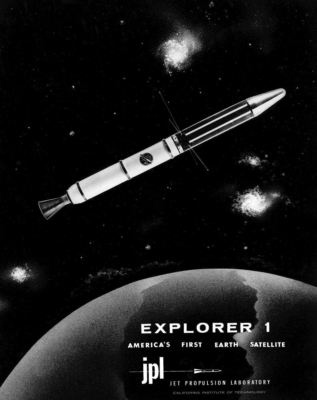 Explorer 1 satellite in a JPL historical illustration
